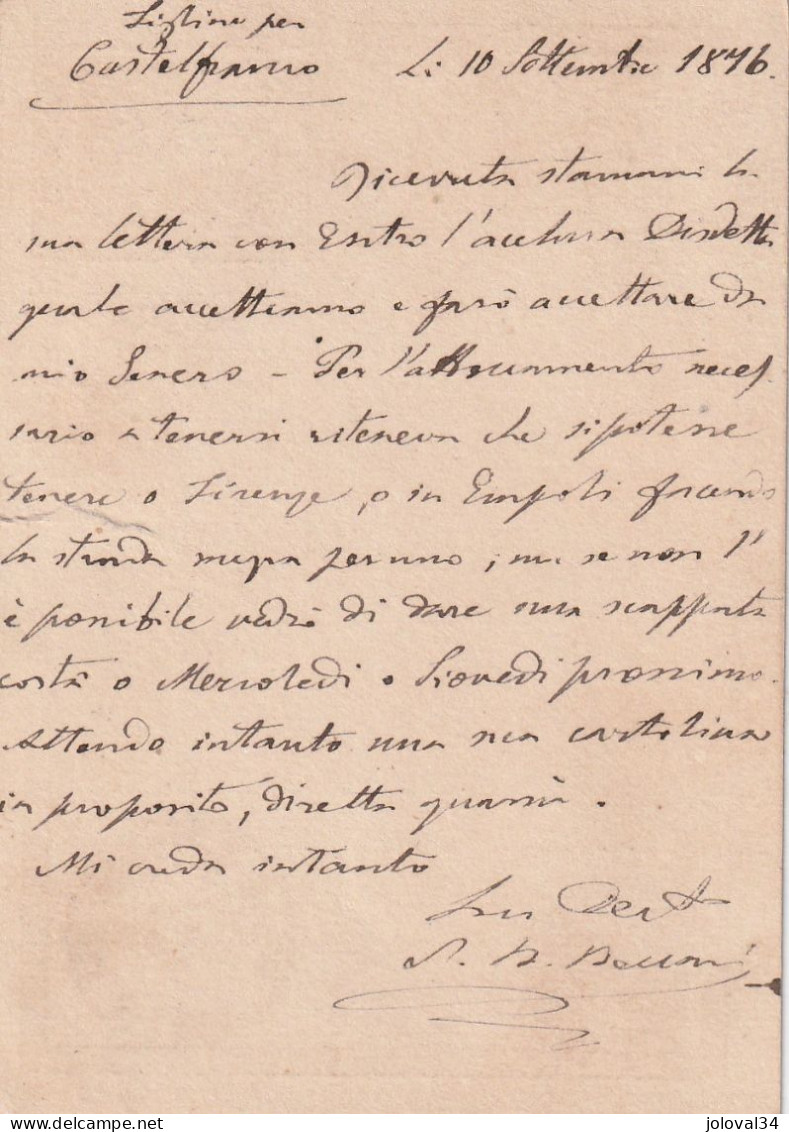 Italie Entier Postal S GIOVANNI VAL D' ARNO 10/9/1876 Pour Livorno - Fente - Postwaardestukken