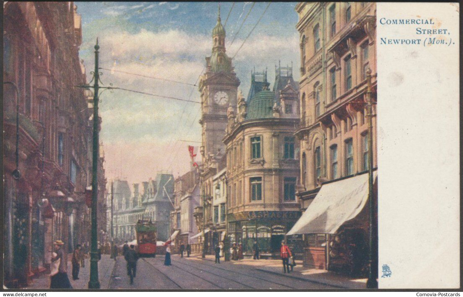 Commercial Street, Newport, Monmouthshire, 1904 - Tuck's Oilette Postcard - Monmouthshire