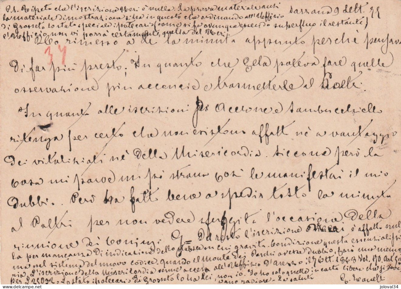 Italie Entier Postal SARZANA  9/9/1877  Pour Livorno - Postwaardestukken