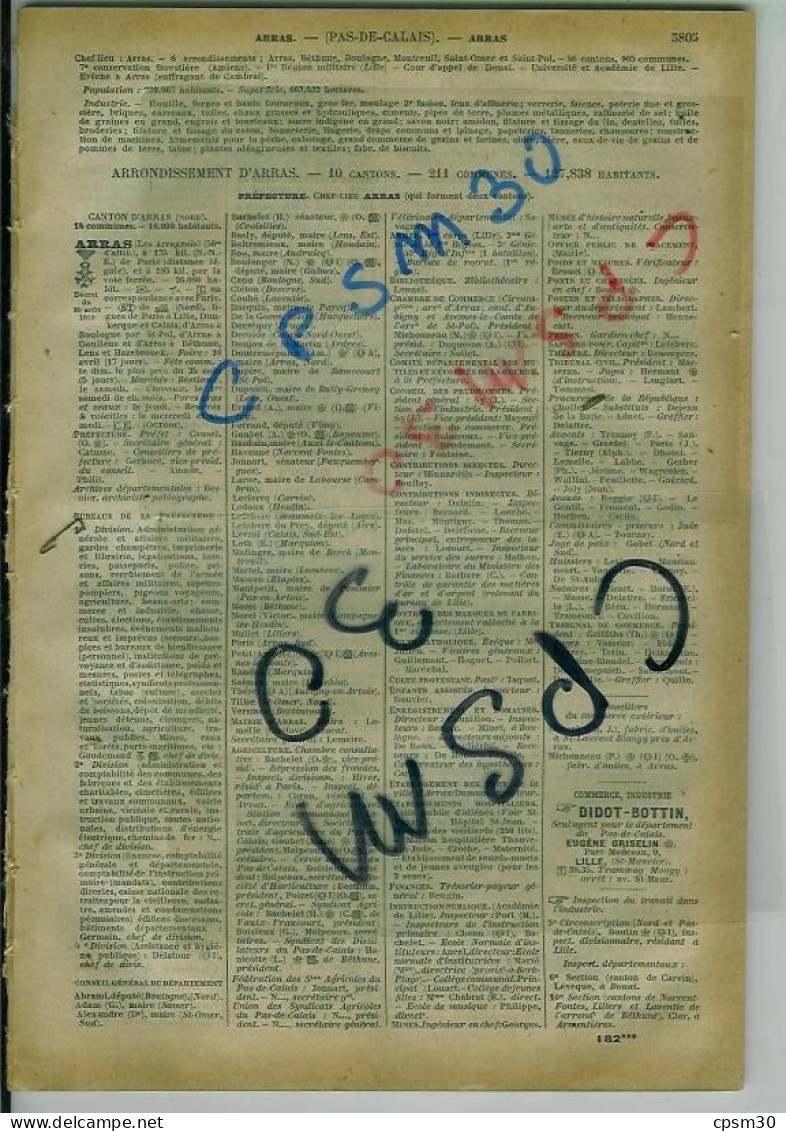 ANNUAIRE - 62 - Département Pas De Calais - Année 1925 - édition Didot-Bottin - 117 Pages - Telefonbücher