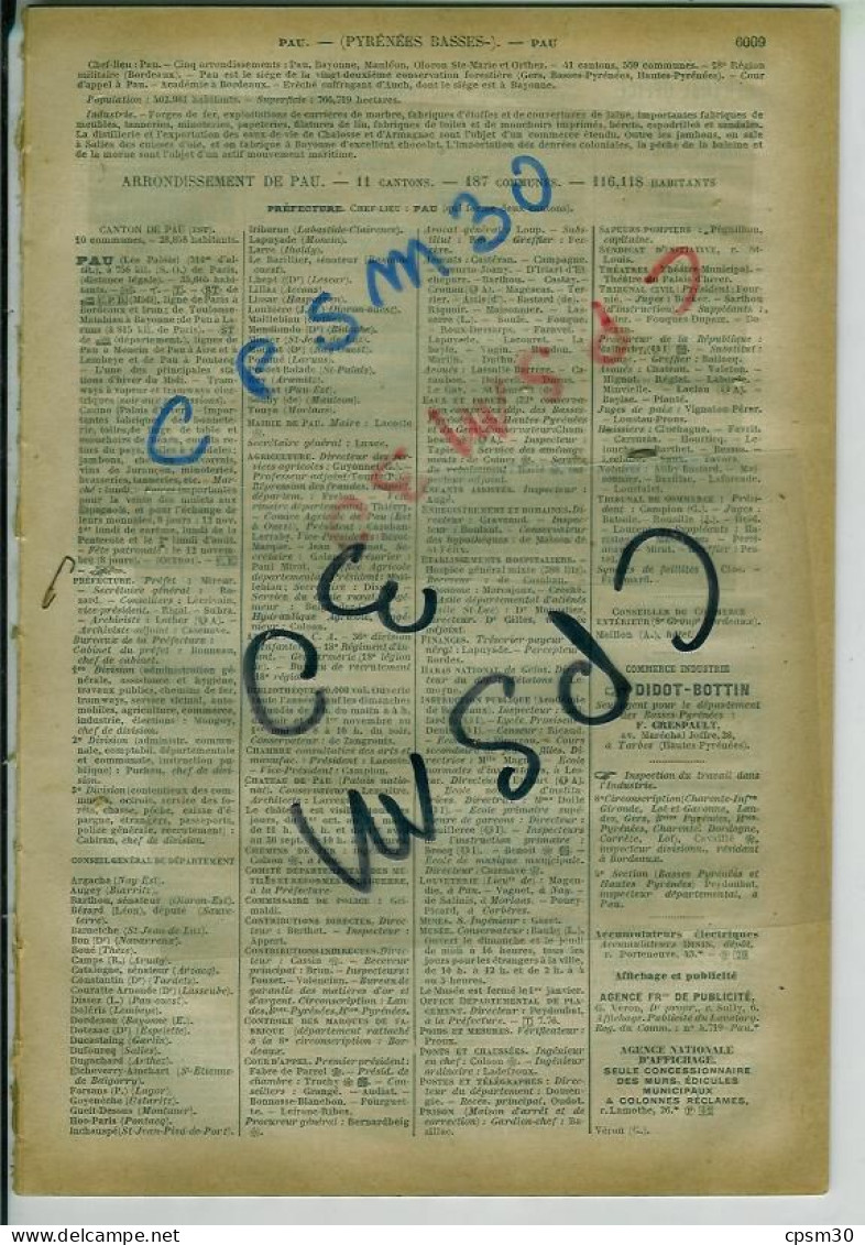 ANNUAIRE - 64 - Département Basses Pyrénées - Année 1925 - édition Didot-Bottin - 46 Pages - Elenchi Telefonici