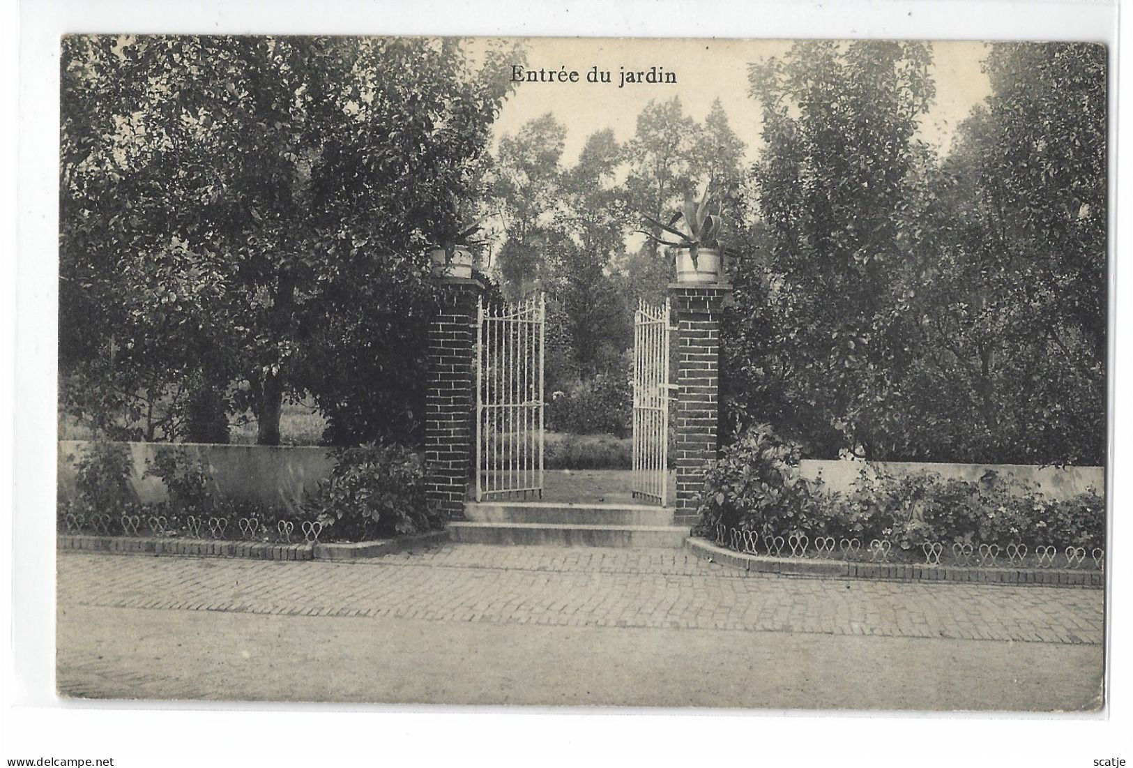 Burst.    -    Pensionnat Des Soeurs Franciscaines  -  Pour Demoiselles   -   Entrée Du Jardin.  -  REKLAMEKAART! - Erpe-Mere