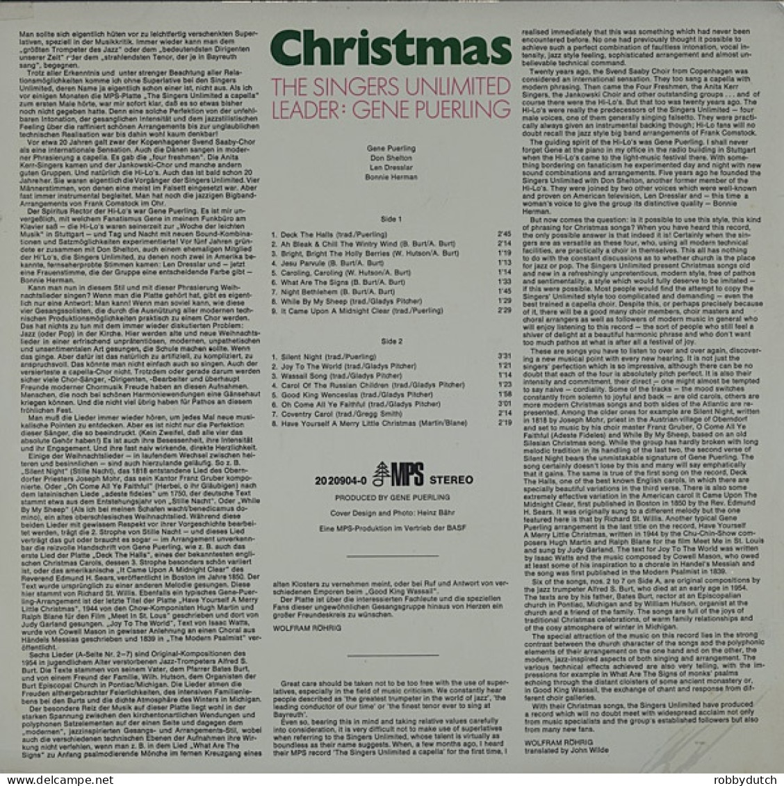 * LP *  THE SINGERS UNLIMITED - CHRISTMAS (Holland 1972 EX) - Weihnachtslieder