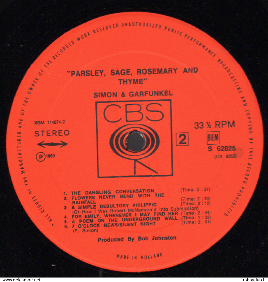 * LP *  SIMON & GARFUNKEL - PARSLEY, SAGE, ROSEMARY AND THYME (Holland 1969 EX-) - Country Y Folk