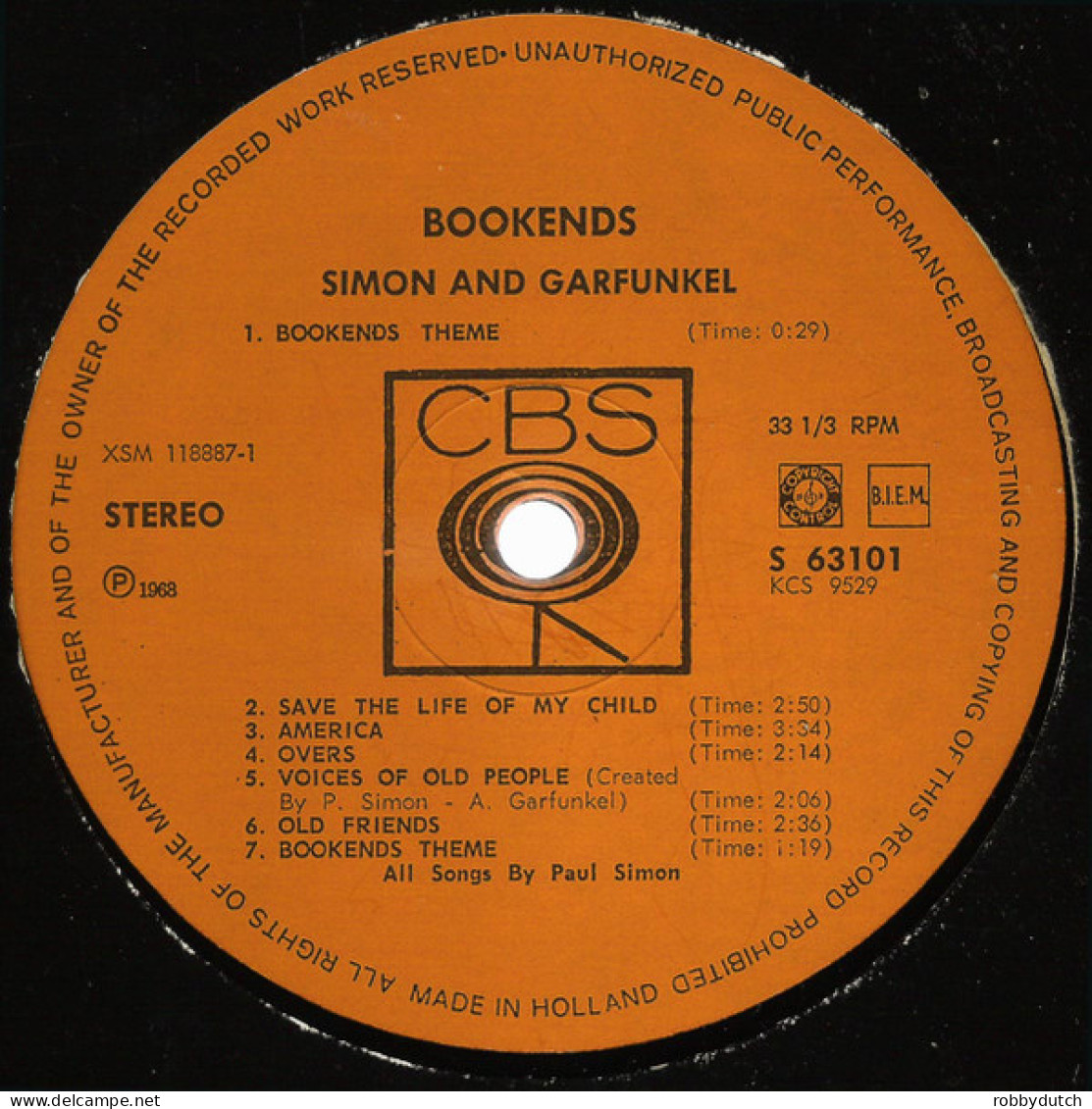 * LP *  SIMON & GARFUNKEL - BOOKENDS (Holland 1968) - Country En Folk