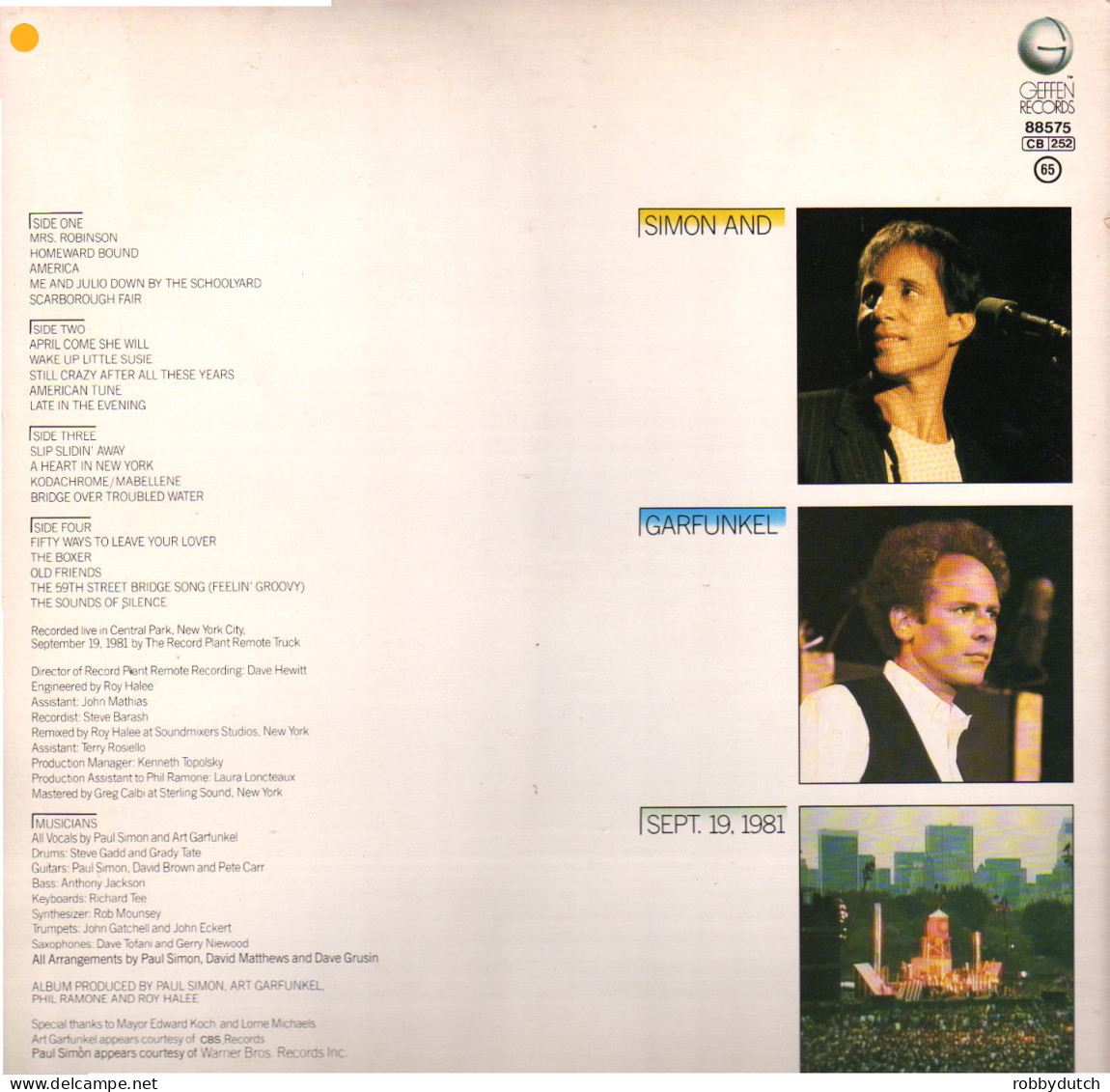 * 2LP *  SIMON & GARFUNKEL - THE CONCERT IN CENTRAL PARK (Holland 1982 EX-) - Country En Folk