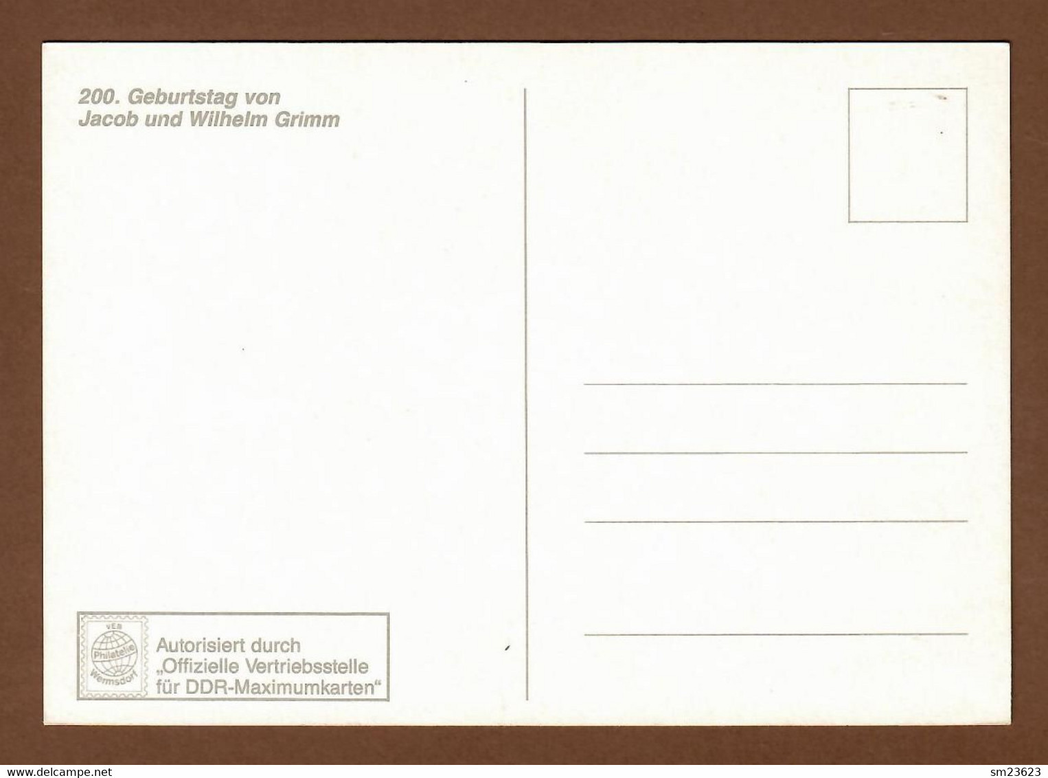 DDR 1985  Mi.Nr. 2987 , Grimms Märchen / Jacob Und Wilhelm Grimm - Maximum Card - Ersttagsstempel Berlin 26.11.1985 - Cartes-Maximum (CM)