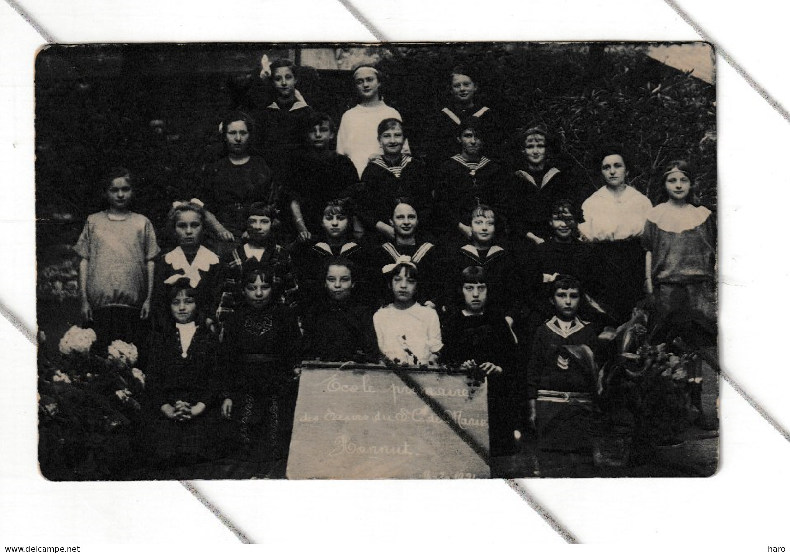 Photo Carte  D'une Classe Filles - Ecole Des Soeurs Du Sacré Coeur De Marie à HANNUT En 1921  ( B354) - Hannuit