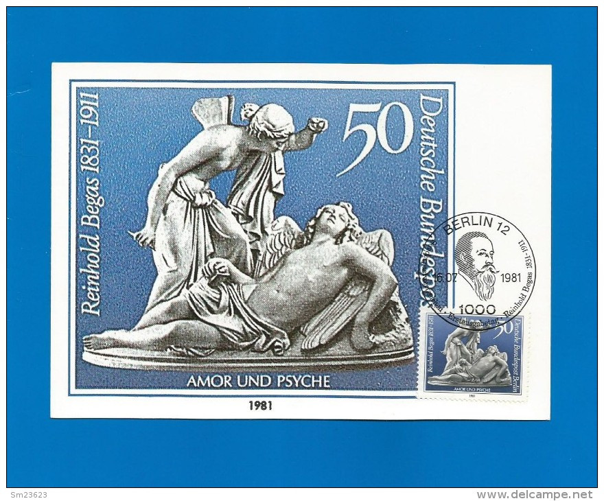 Berlin 1981  Mi.Nr. 647 , Armor Und Psyche - Reinhold Begas - Maximum Card - Erstausgabetag Berlin 16.07.1981 - Maximum Kaarten