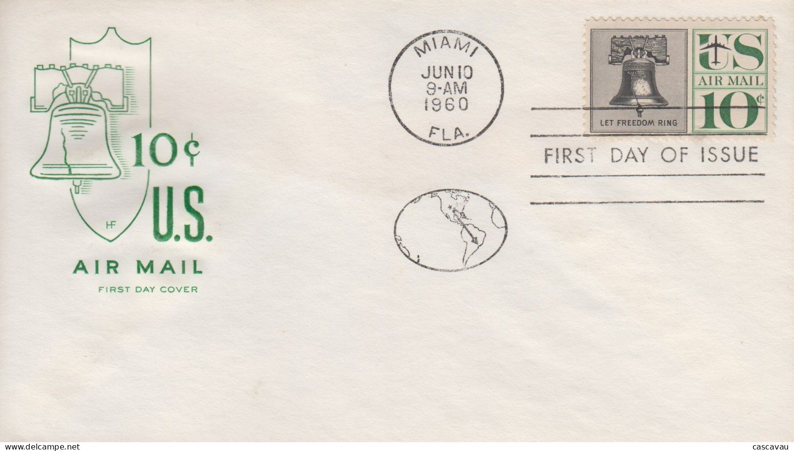 Enveloppe  FDC   1er  Jour  U.S.A    10c  Poste  Aérienne    MIAMI   1960 - 1951-1960