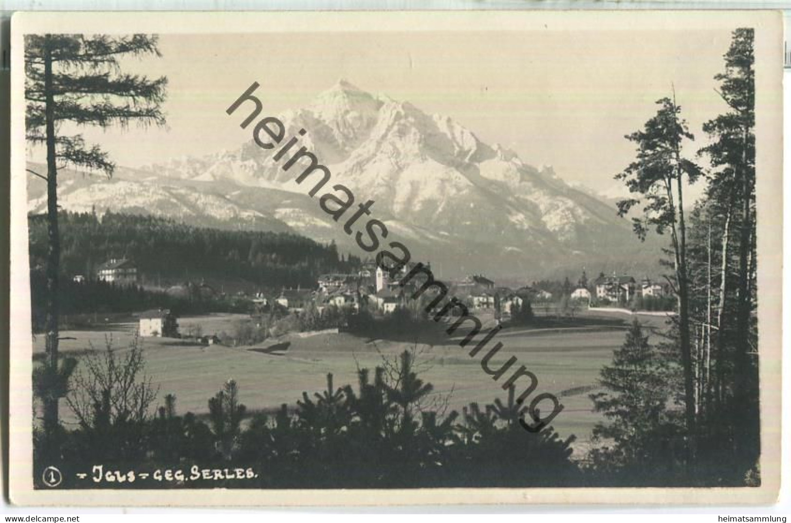 Igls Gegen Serles - Foto-Ansichtskarte - Verlag F. E. De Wilde Igls - Igls