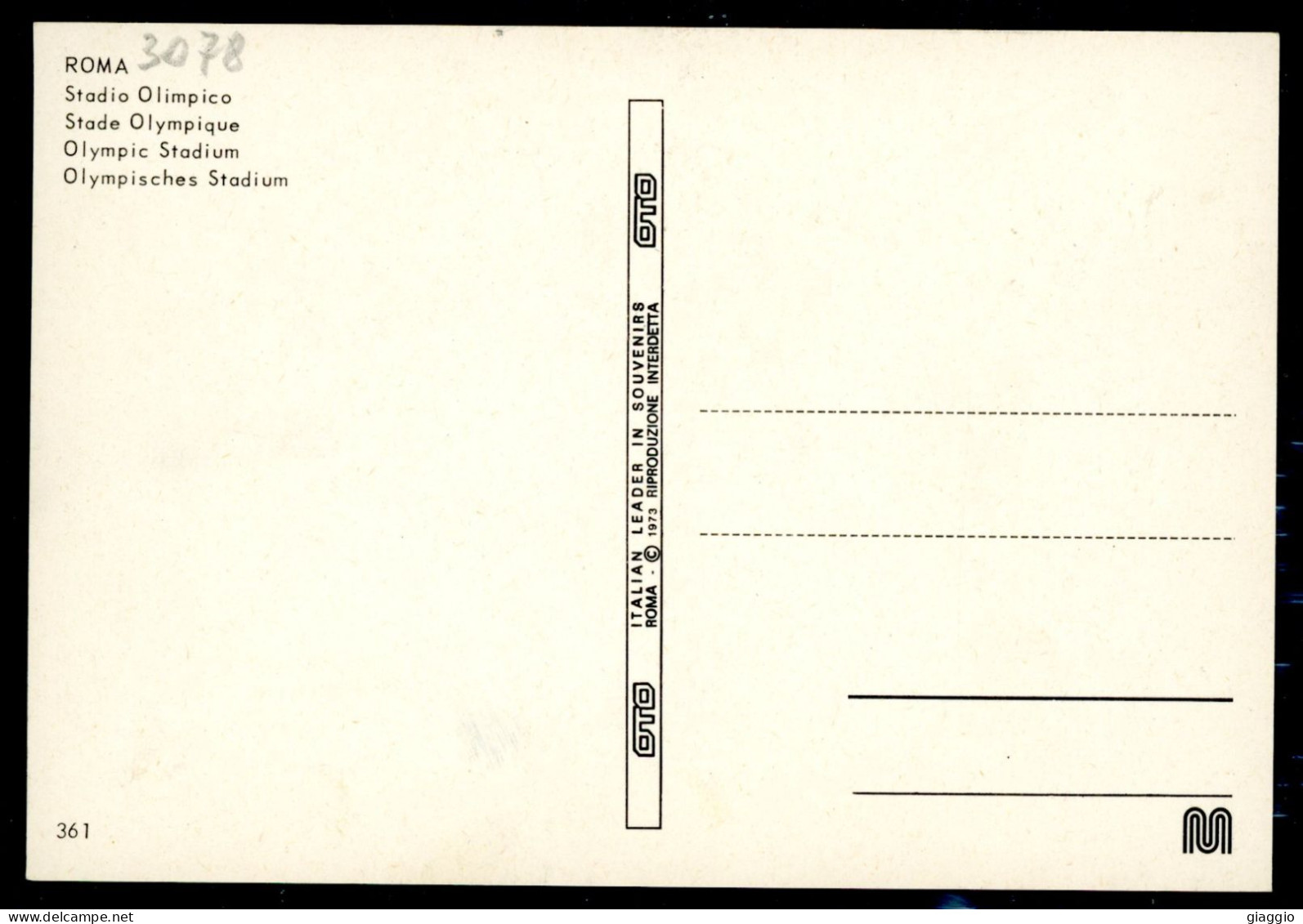 °°° Cartolina - Roma N. 3078 Stadio Olimpico Nuova °°° - Stadiums & Sporting Infrastructures