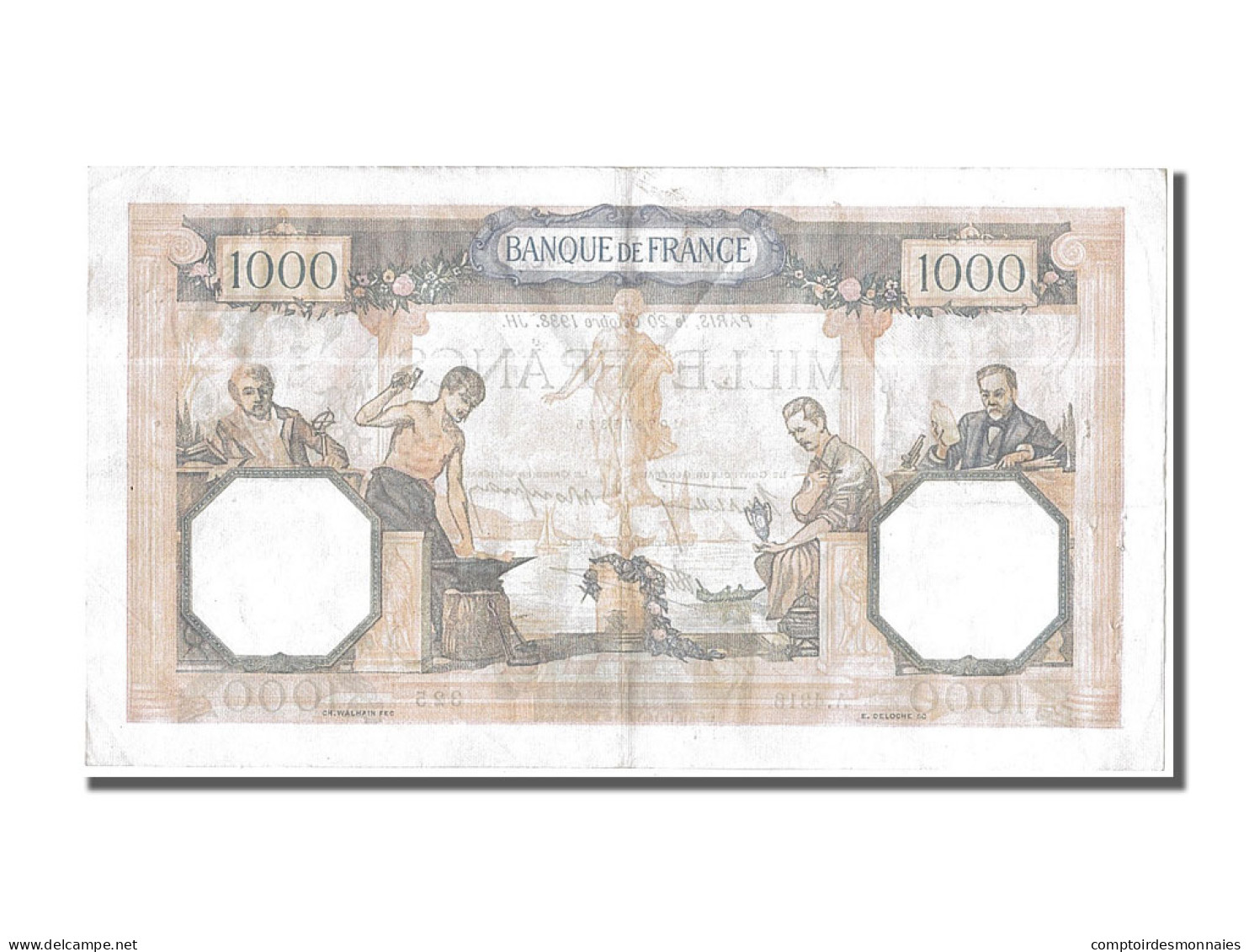 Billet, France, 1 000 F 1927-1940 ''Cérès Et Mercure'', 1938 - 1 000 F 1927-1940 ''Cérès Et Mercure''