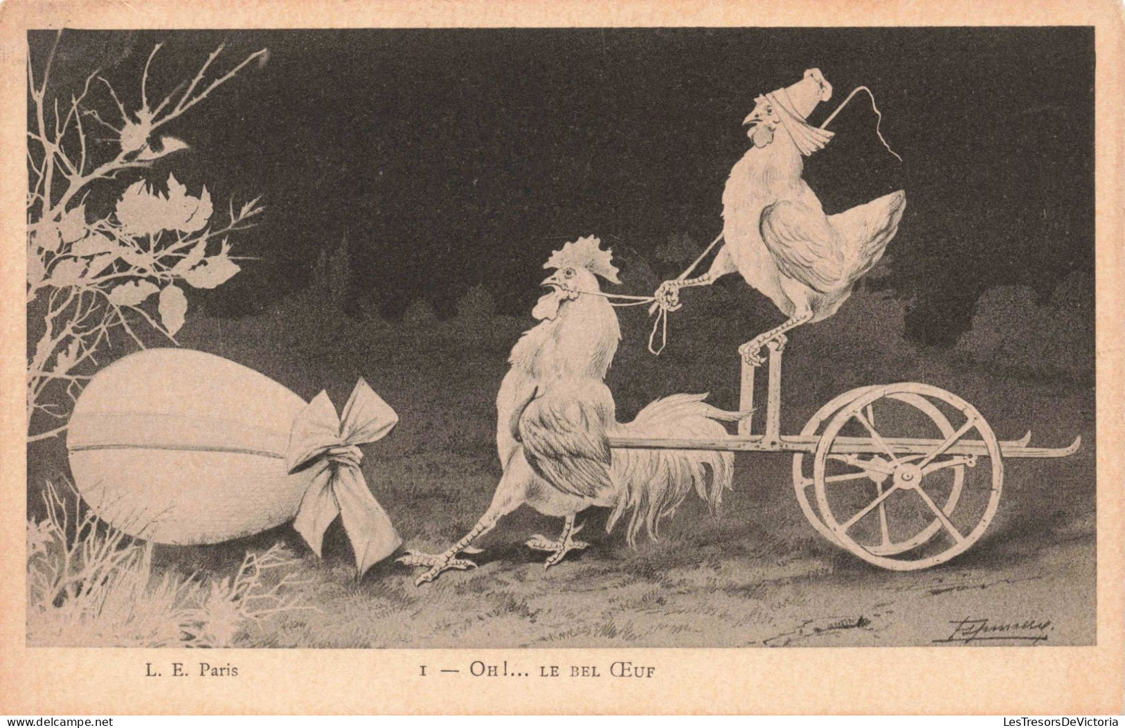 FANTAISIE - Animaux Habillés - Ouh Le Bel œuf  - Carte Postale Ancienne - Animaux Habillés