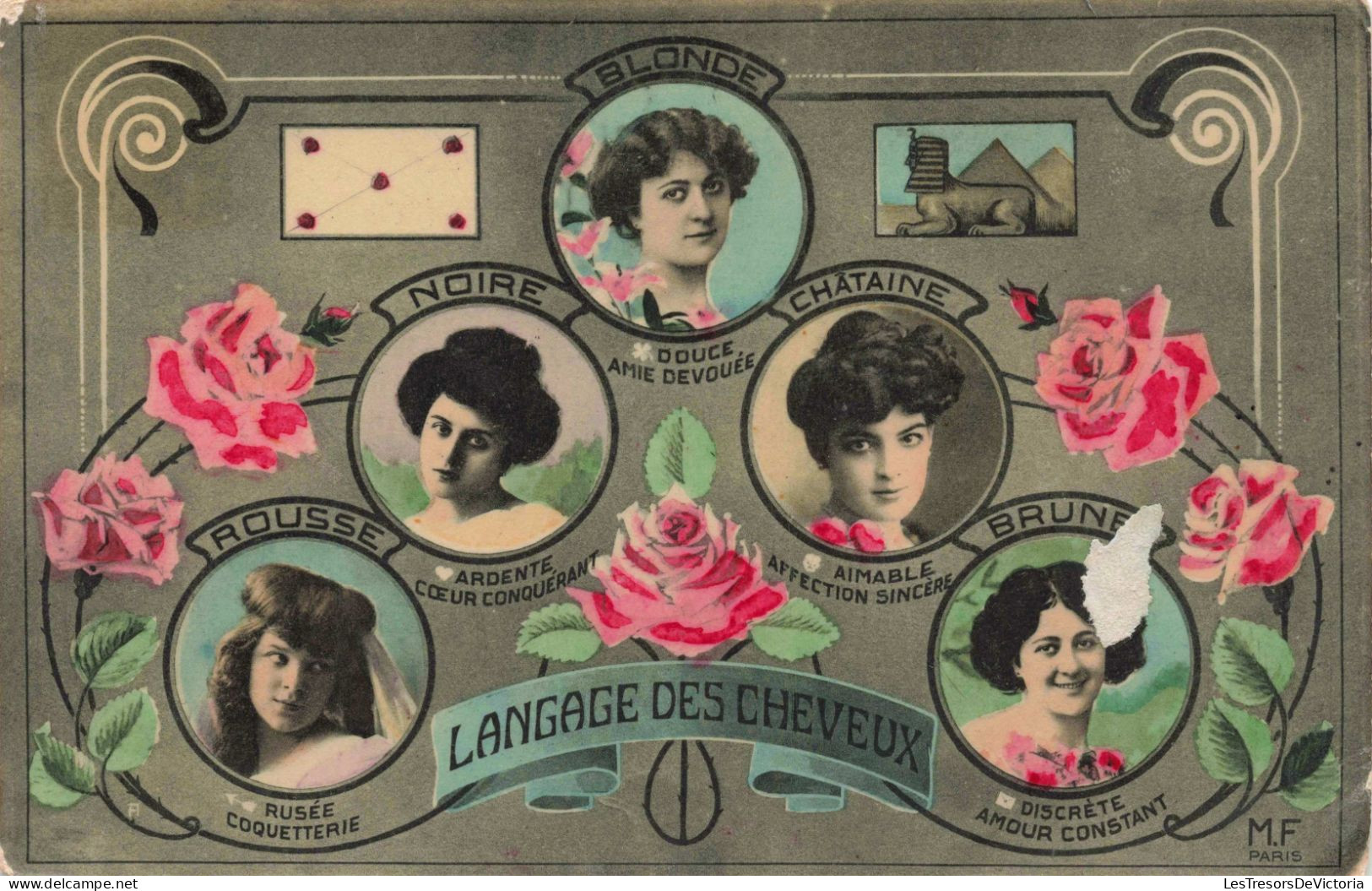 MODE - Le Langage Des Cheveux - Couleur De Cheveux - Carte Postale Ancienne - Moda