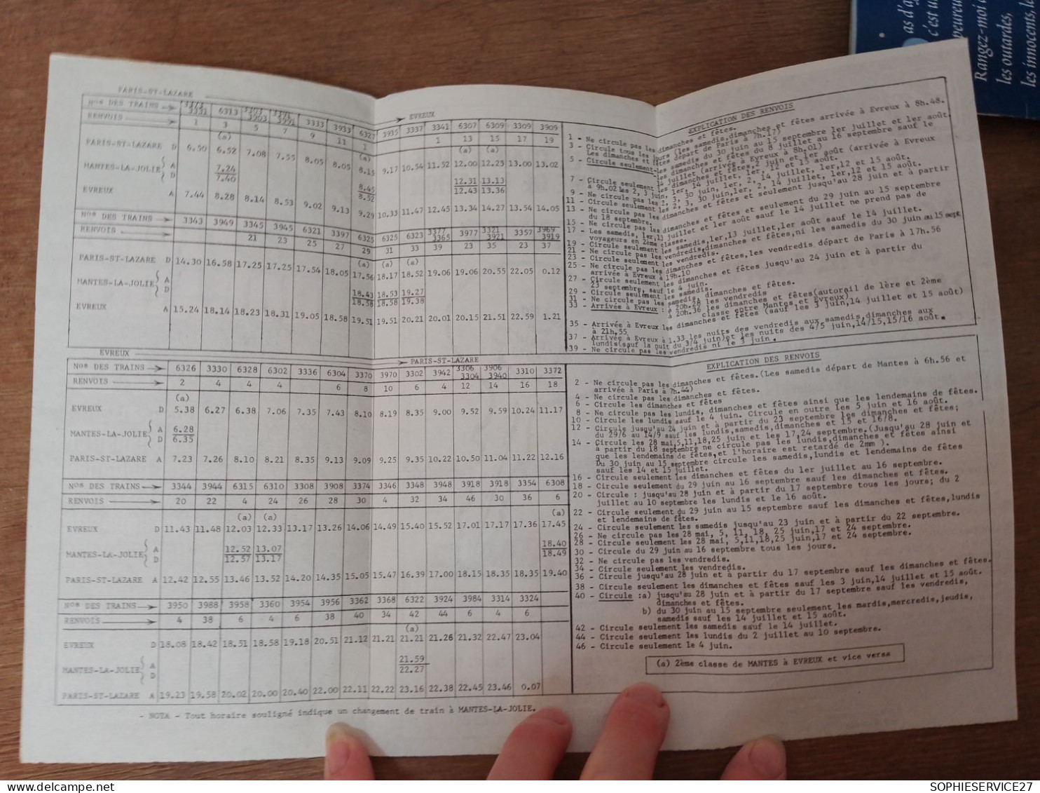 132 // FICHE HORAIRE SNCF 1979 / PARIS - EVREUX - Europe