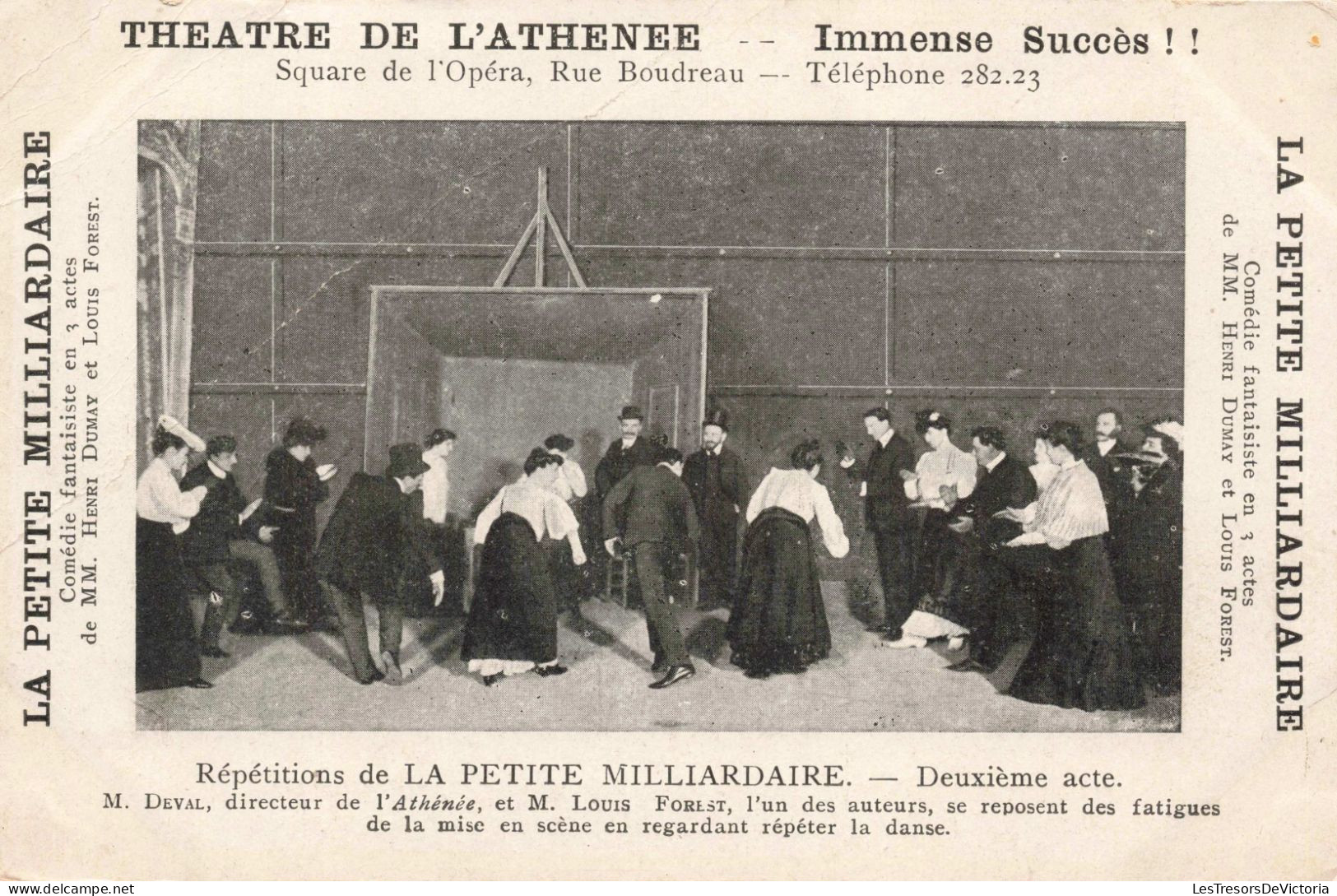 SPECTACLE - Théâtre De L'Athenée Immense Succès - La Petite Milliardaire - Carte Postale Ancienne - Theatre
