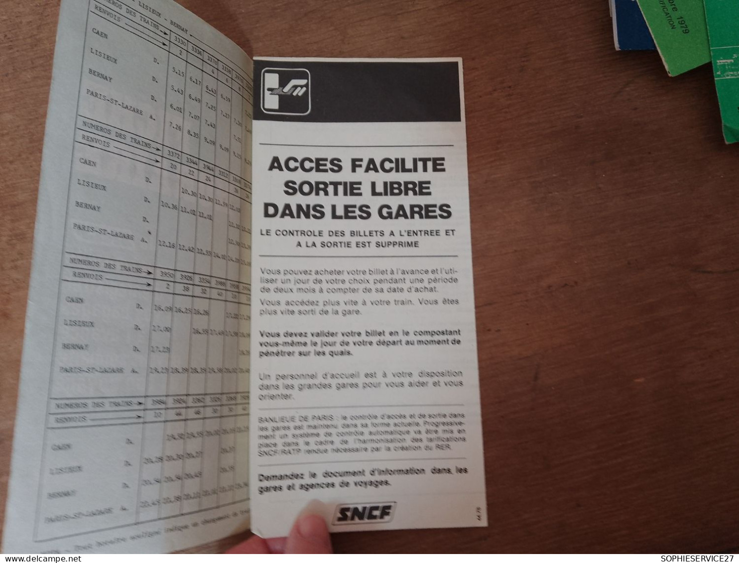 132 // FICHE HORAIRE SNCF 1979 / CAEN LISIEUX BERNAY PARIS - Europa