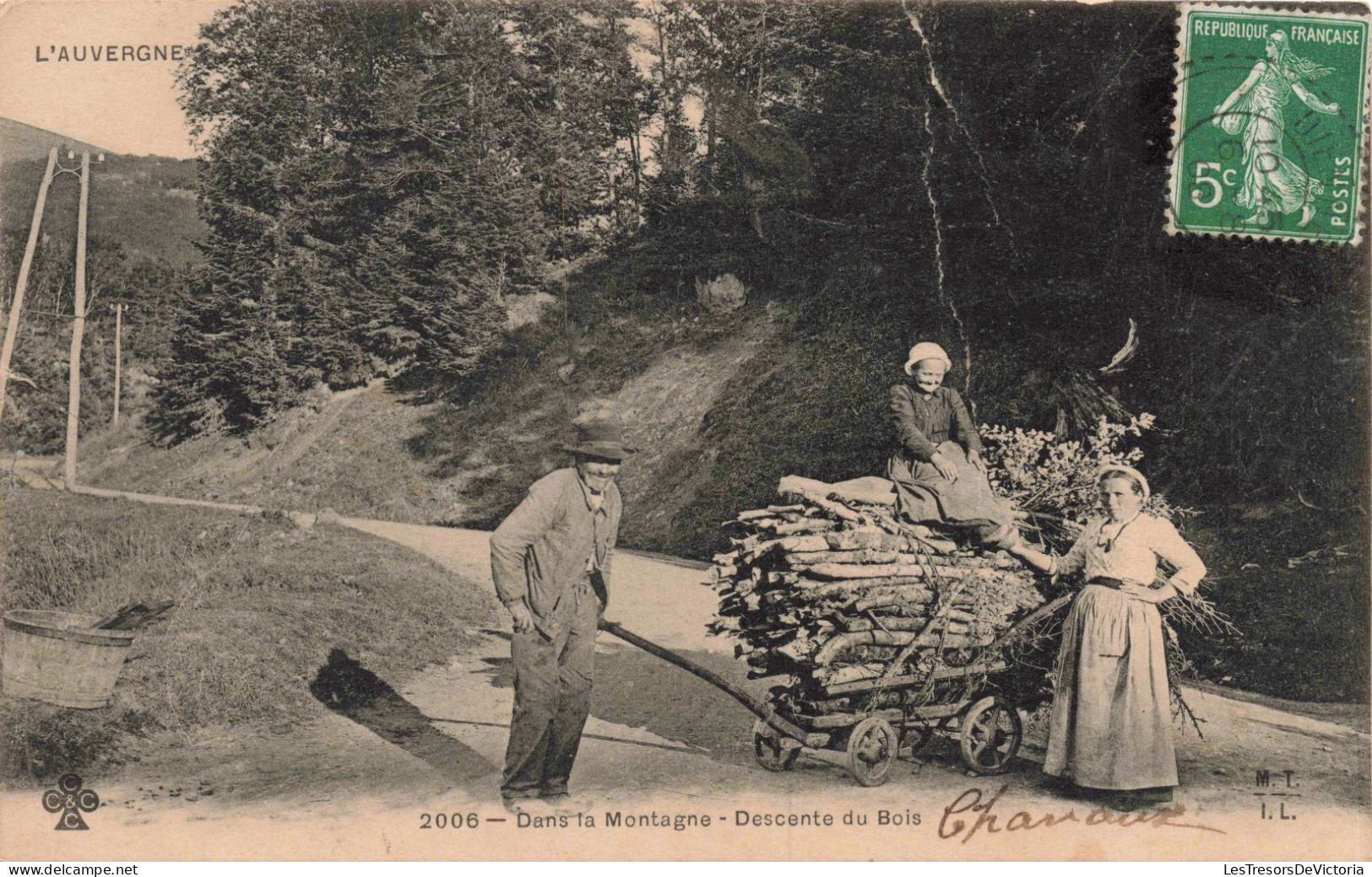 PHOTOGRAPHIE - Dans La Montagne - Descente Du Bois - Carte Postale Ancienne - Photographie