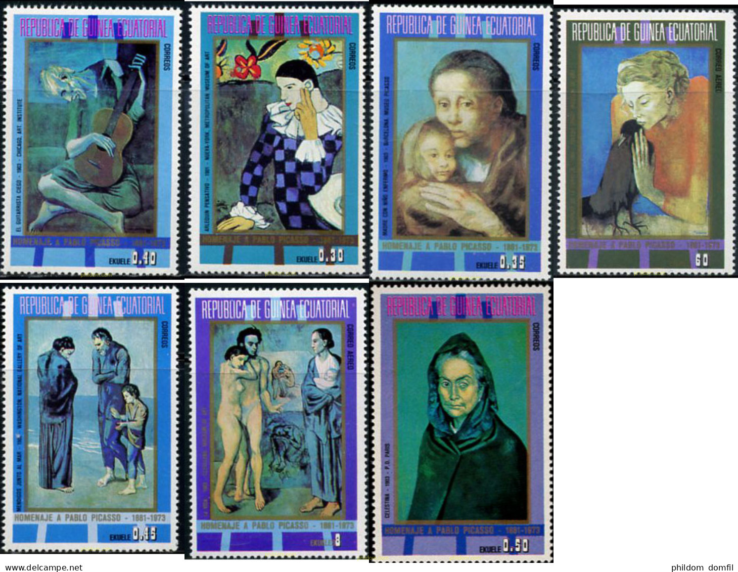 213552 MNH GUINEA ECUATORIAL 1973 PINTURAS DE PABLO PICASSO - Guinée Equatoriale