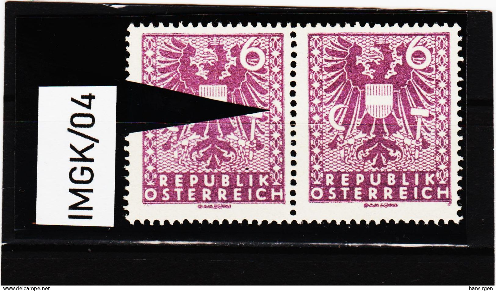 IMGK/04 ÖSTERREICH 1945 Michl 700 PLATTENFEHLER "  KOMET " ** Postfrisch SIEHE ABBILDUNG - Variétés & Curiosités