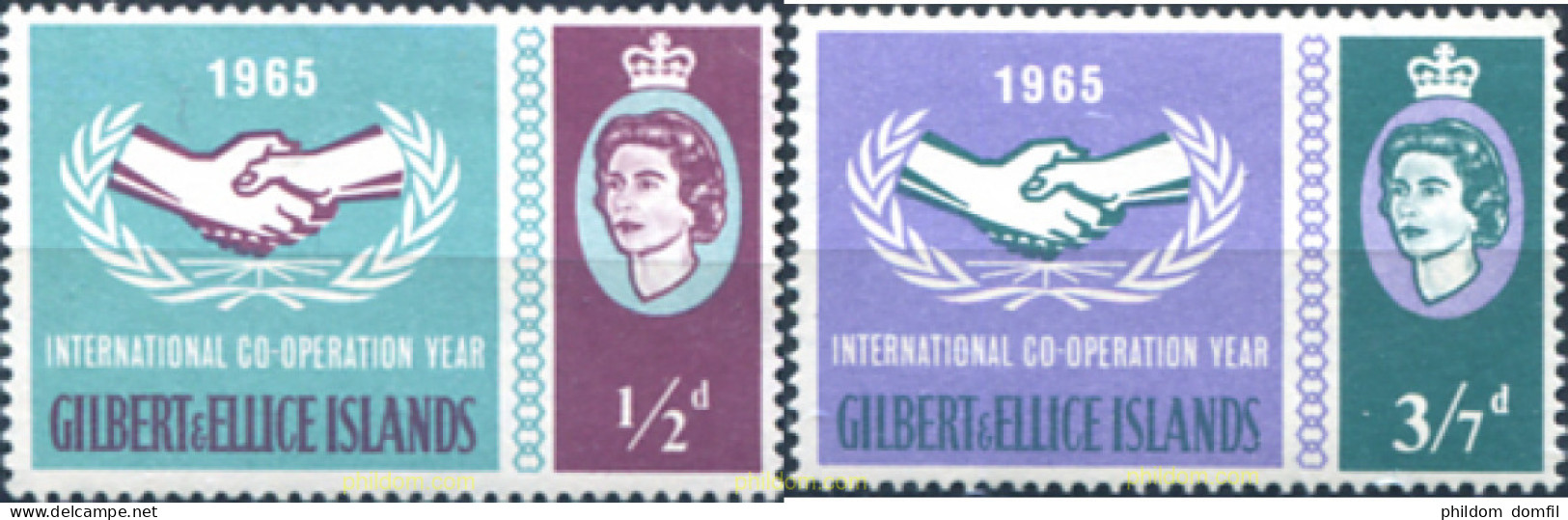 318216 MNH GILBERT Y ELLICE 1965 DIA INTERNAIONAL DE LA COOPERACION - Gilbert- Und Ellice-Inseln (...-1979)