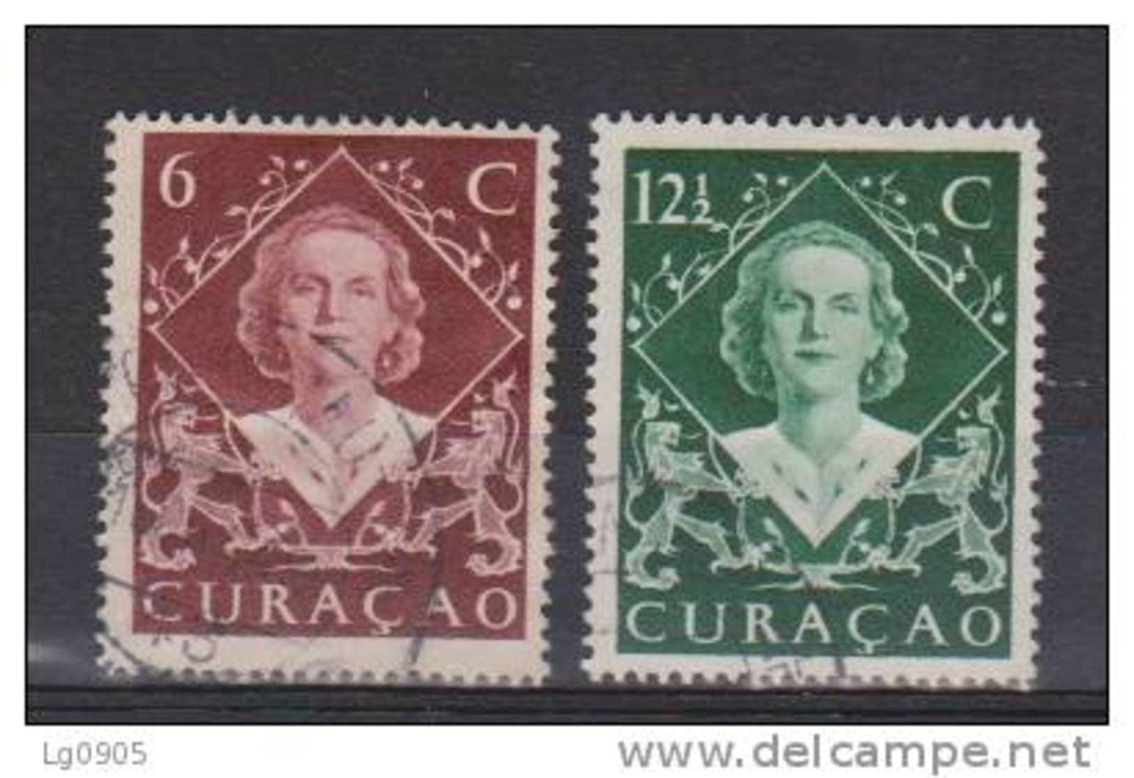 Nederlandse Antillen Curacao 198 -199 Used ; Inhuldiging Juliana 1948 - Curaçao, Nederlandse Antillen, Aruba