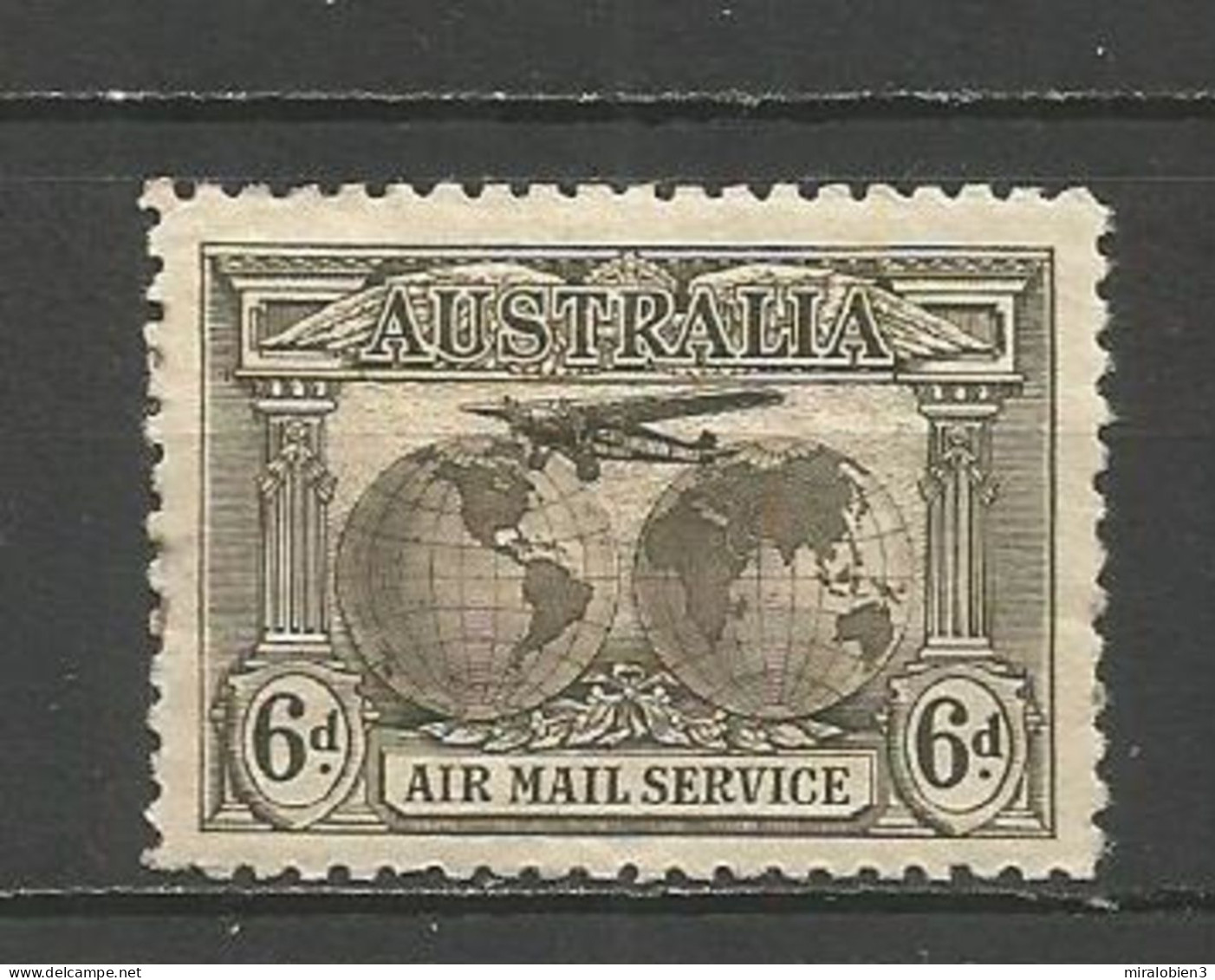 AUSTRALIA CORREO AEREO YVERT NUM. 4 * NUEVO CON FIJASELLOS - Mint Stamps