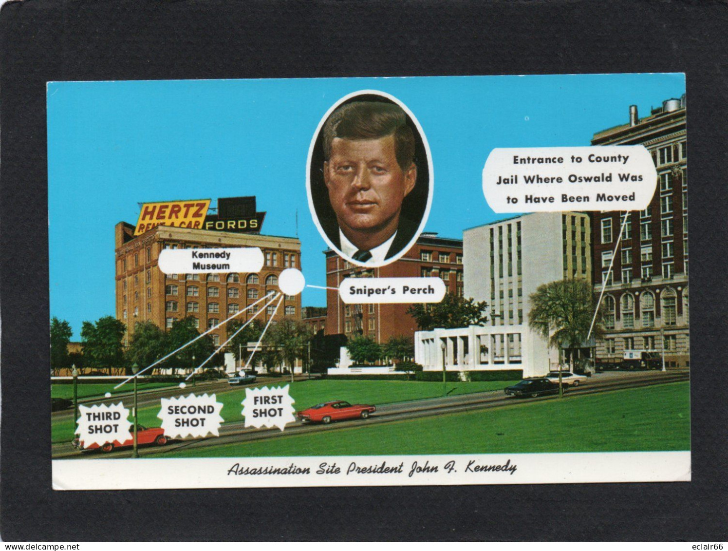 DALLAS Assassination Site John F KENNEDY 3US TX 727 CPM  Impeccable - Dallas