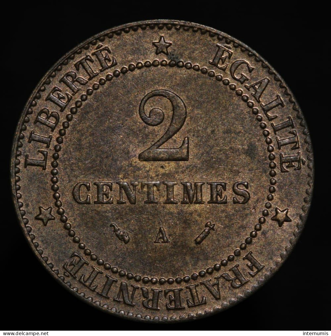 (1) France, Cérès, 2 Centimes, 1896, A - Paris, Bronze, NC (UNC), KM#827.1, G.105, F.109/22 - 2 Centimes
