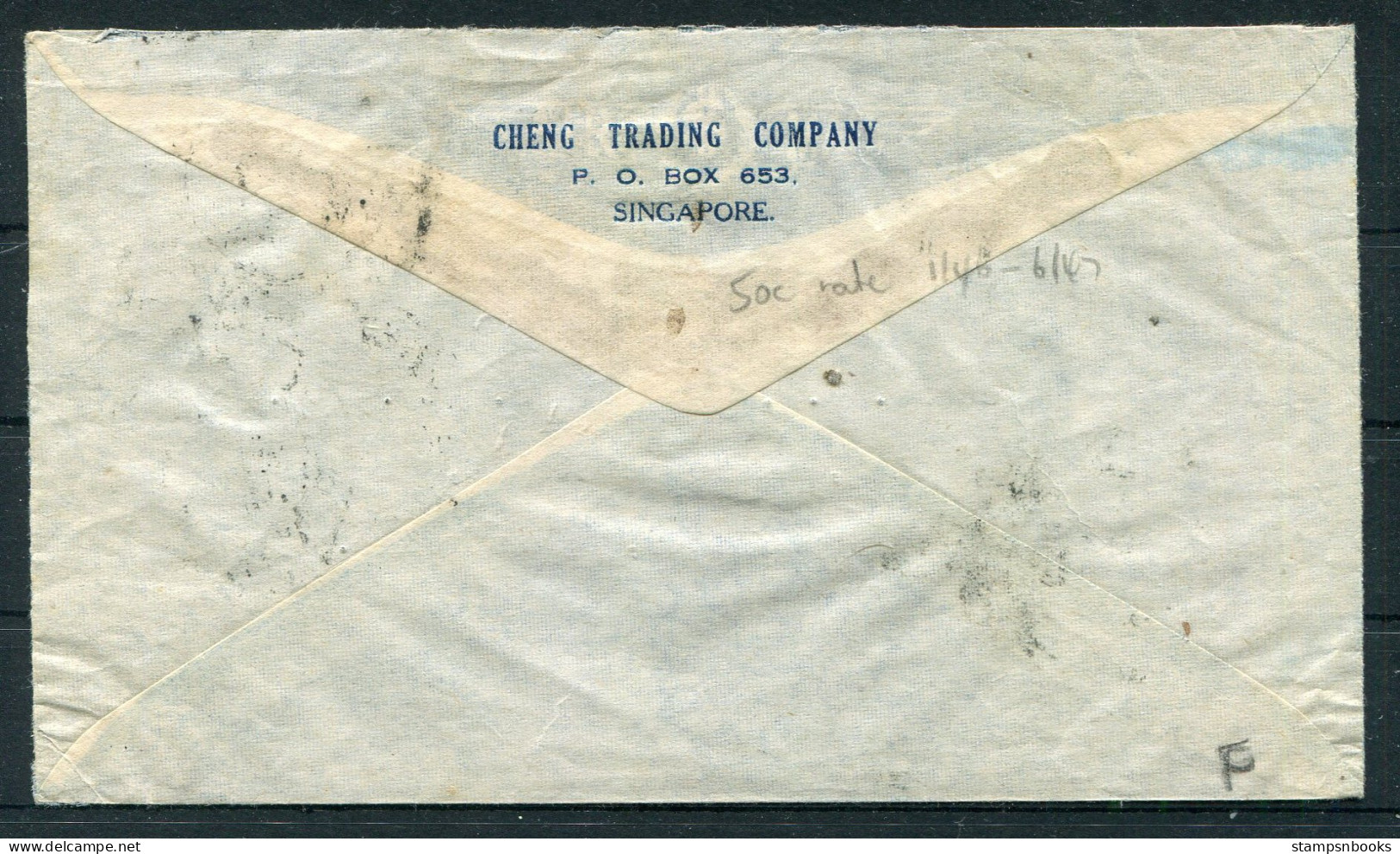 1948 B.M.A. Malaya Singapore Airmail Cover (Cheng Trading Company) - Green & Co, Sydney Australia - Malaya (British Military Administration)