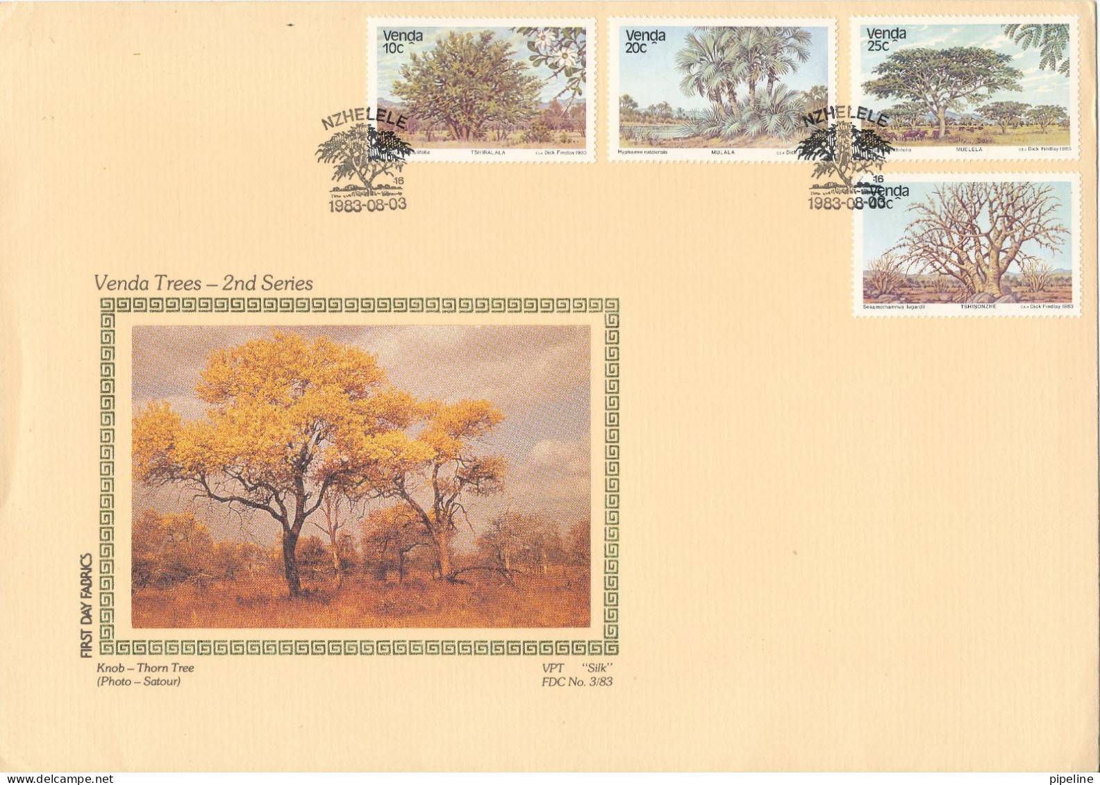 Venda FDC 3-8-1983 Knob Thorn Tree Complete Set Of 4 With SILK Cachet - Venda