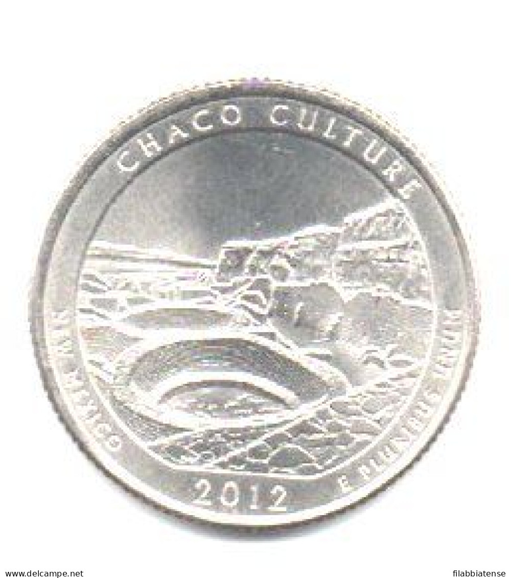 2012 - Stati Uniti 25 Cents - Quarter Chaco Culture   P     ------ - 2010-...: National Parks