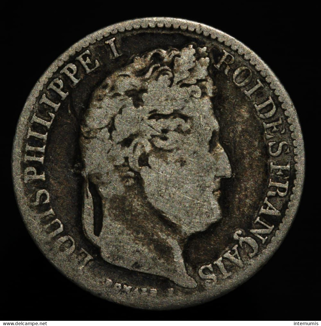 RARE - France, Louis-Philippe, 1/2 Franc, 1845, A - Paris, Argent (Silver), B+ (F), KM#741.1, G.408,  F.182/108 - 1/2 Franc