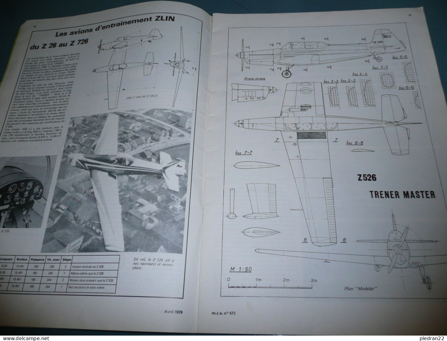 REVUE MRA LE MODELE REDUIT D'AVION N° 473 AVRIL 1979 MODELISME MAQUETTE MOTOPLANEUR SPECTRE ALBRO ZLIN - Flugzeuge & Hubschrauber