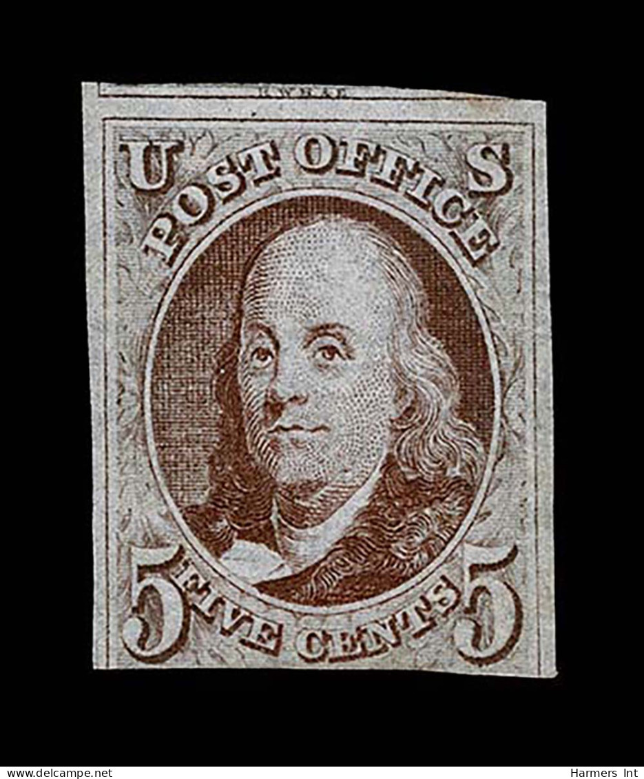 Lot # 015 1847, 5¢ Red Brown From 3rd Printing, Unused - Unused Stamps