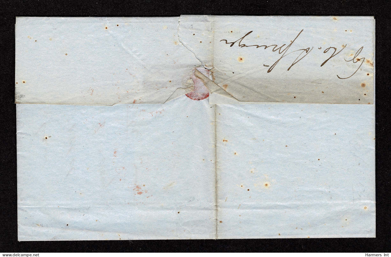 Lot # 017 THREE COVERS (2-folded Letter Sheets And 1 Envelope) Bearing 1847 5¢ Red Brown - Cartas & Documentos