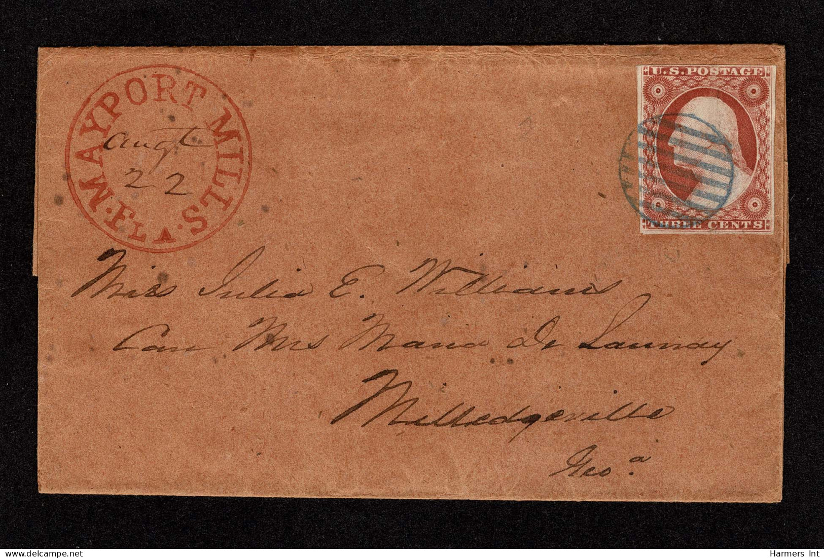 Lot # 019 1852, 3¢ Dull Red, Type II, Postal Fraud - Cartas & Documentos