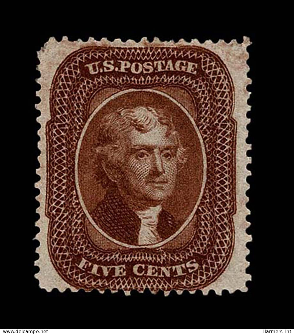 Lot # 029 1857 - 61 Issues: 5¢ Brown, Type II - Unused Stamps