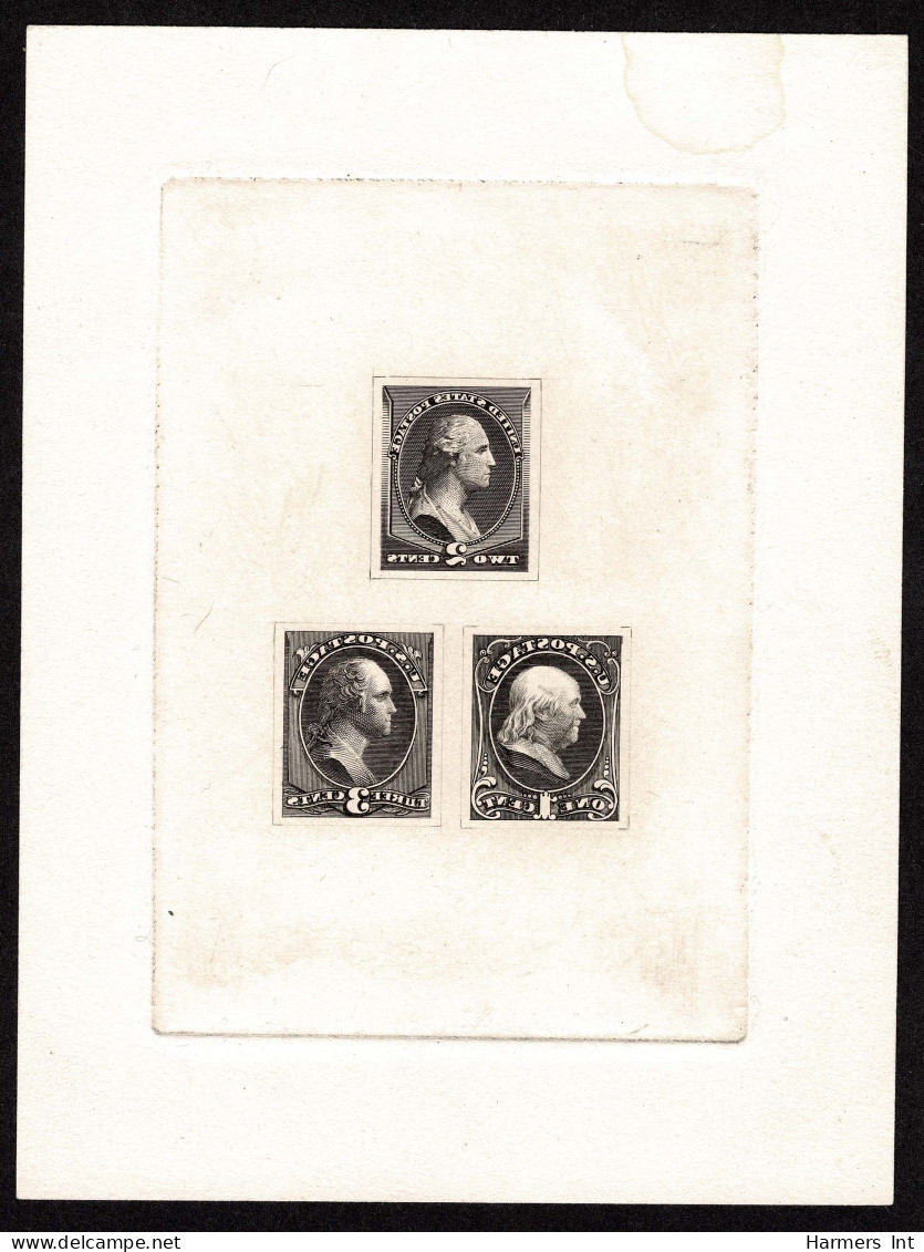 Lot # 045 1882 To 1883 American Bank Note Co. 1c, 2c, 3c, Reprint Composite Die Essay - Otros & Sin Clasificación