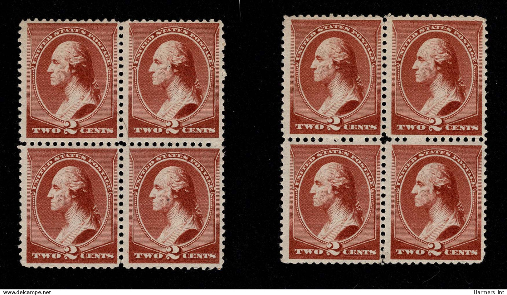 Lot # 047 1883, 2¢ Red Brown Three BLOCKS OF FOUR And 2 Singles (SE) - Ungebraucht