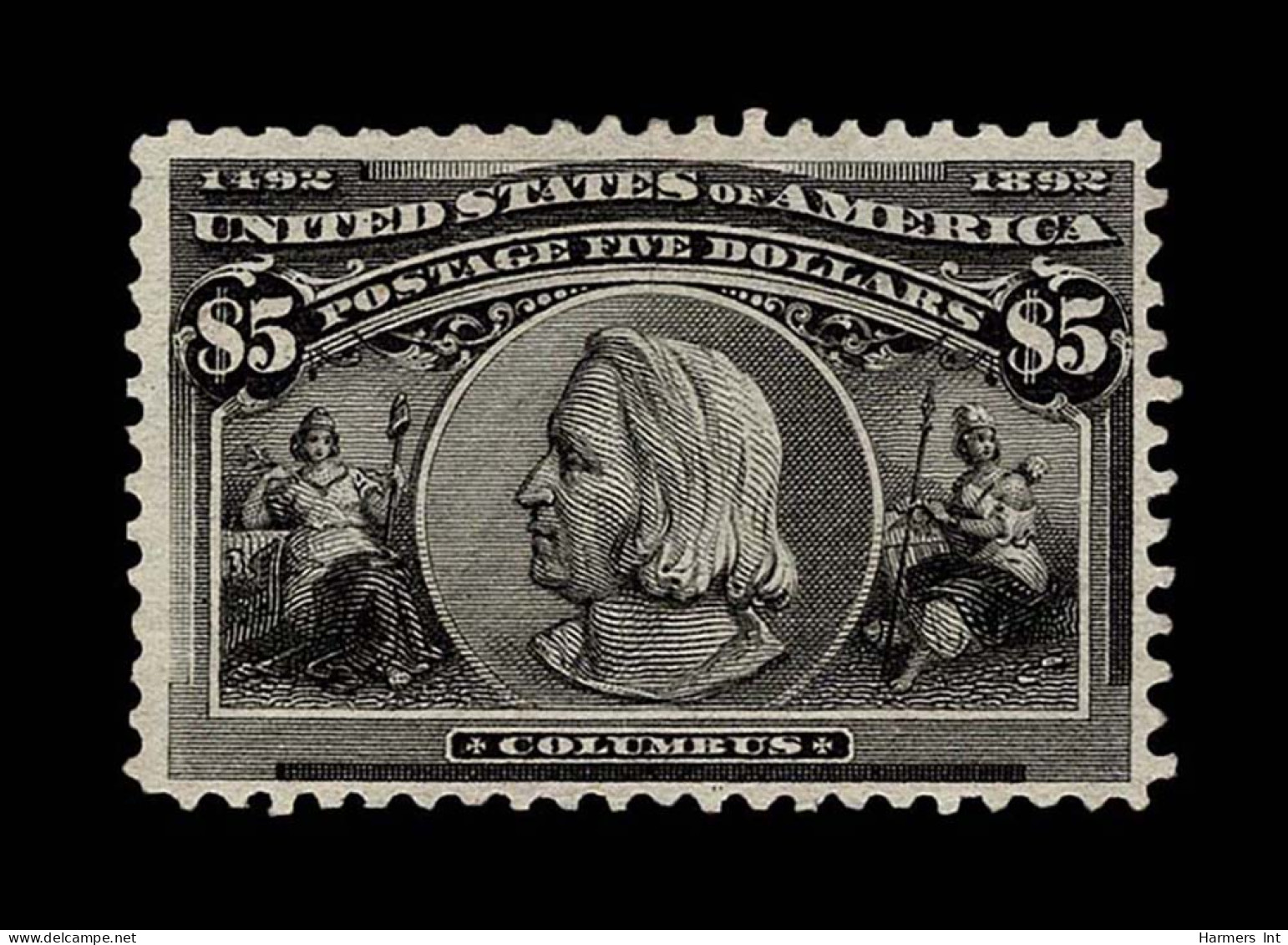 Lot # 052 1893 Columbian Issue, $5 Black - Nuevos