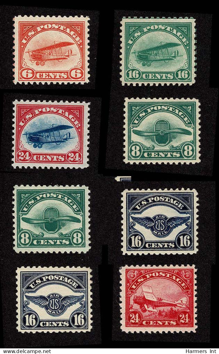 Lot # 064 Airmail, 1918 - 1923, First Two Issues,Eight Stamps - 1a. 1918-1940 Oblitérés