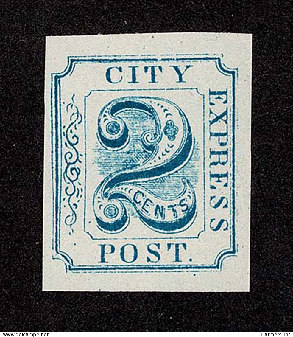 Lot # 072 Adams' City Express Post, 1850-51, 2¢ Blue - Sellos Locales