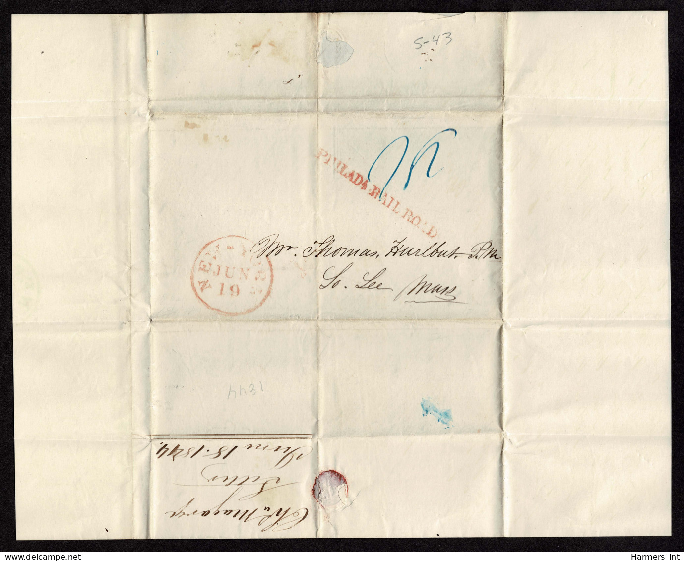 Lot # 095 Stampless Covers: Interesting Group Of 14 Covers 1820's To 1860's Comprising SHIP, RAILROAD, STEAMBOAT, EXPRES - …-1845 Préphilatélie