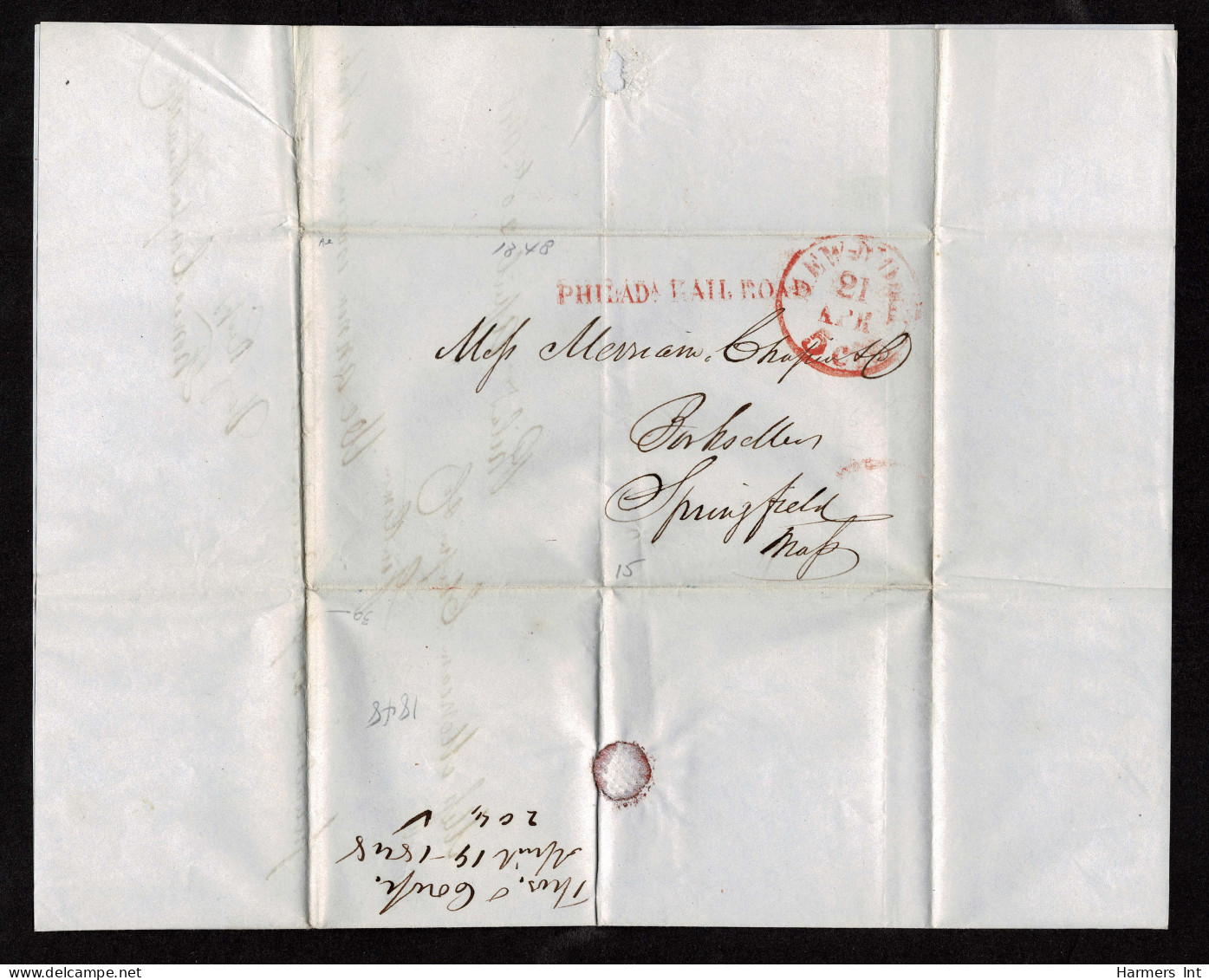 Lot # 095 Stampless Covers: Interesting Group of 14 covers 1820's to 1860's comprising SHIP, RAILROAD, STEAMBOAT, EXPRES