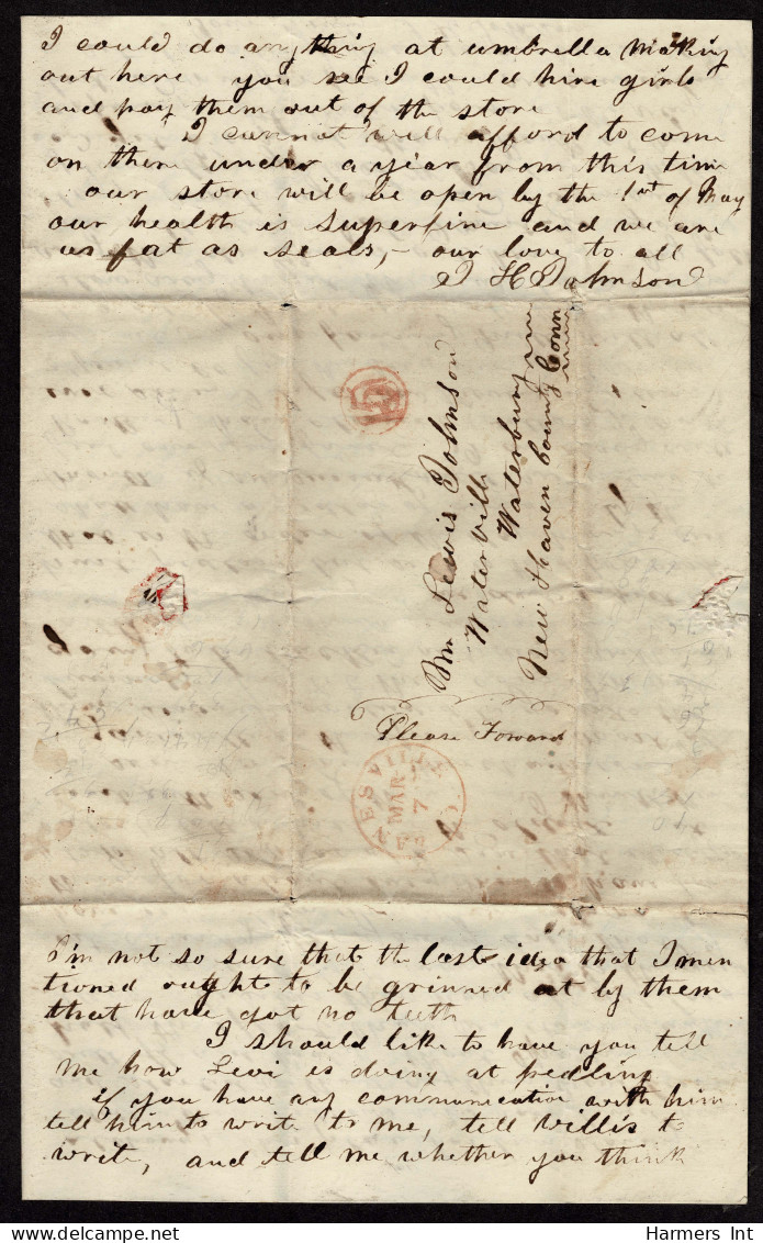 Lot # 096 Stampless Covers: 15 covers 1840's & 50's all bearing numeral handstamps in black, red or blue
