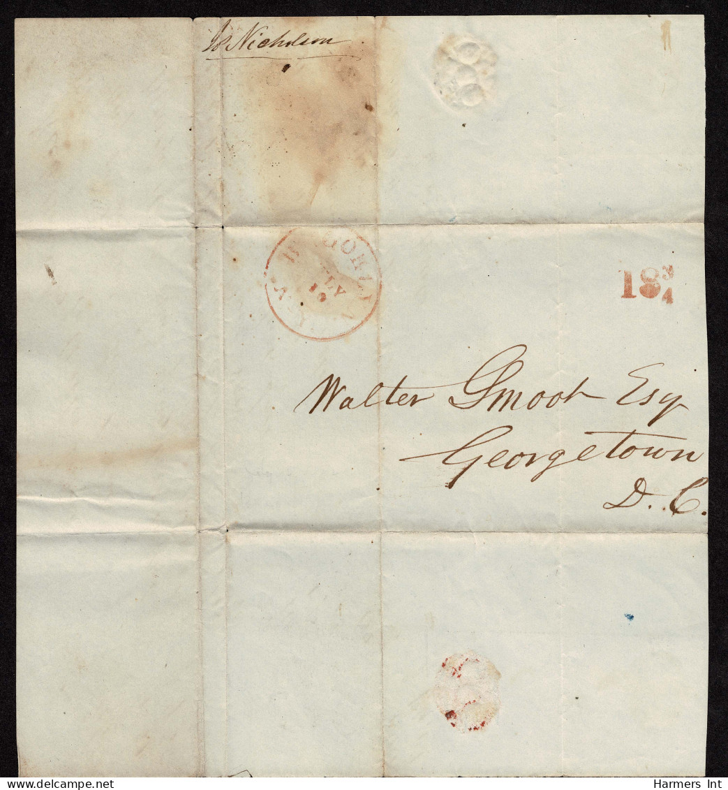 Lot # 096 Stampless Covers: 15 covers 1840's & 50's all bearing numeral handstamps in black, red or blue