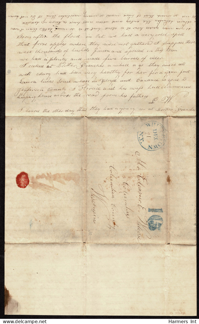 Lot # 096 Stampless Covers: 15 covers 1840's & 50's all bearing numeral handstamps in black, red or blue