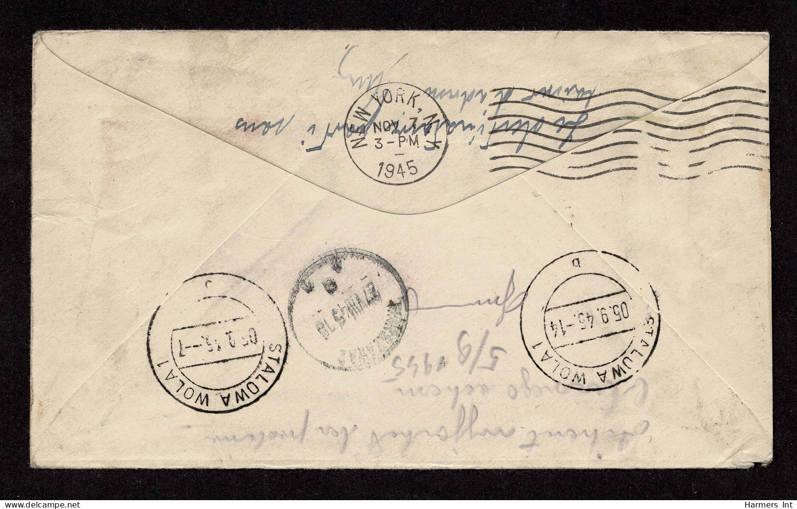 Lot # 114 Prisoner Of War: 1945 Letter Bearing 1938, 5¢ Monroe Bright Blue - Cartas & Documentos